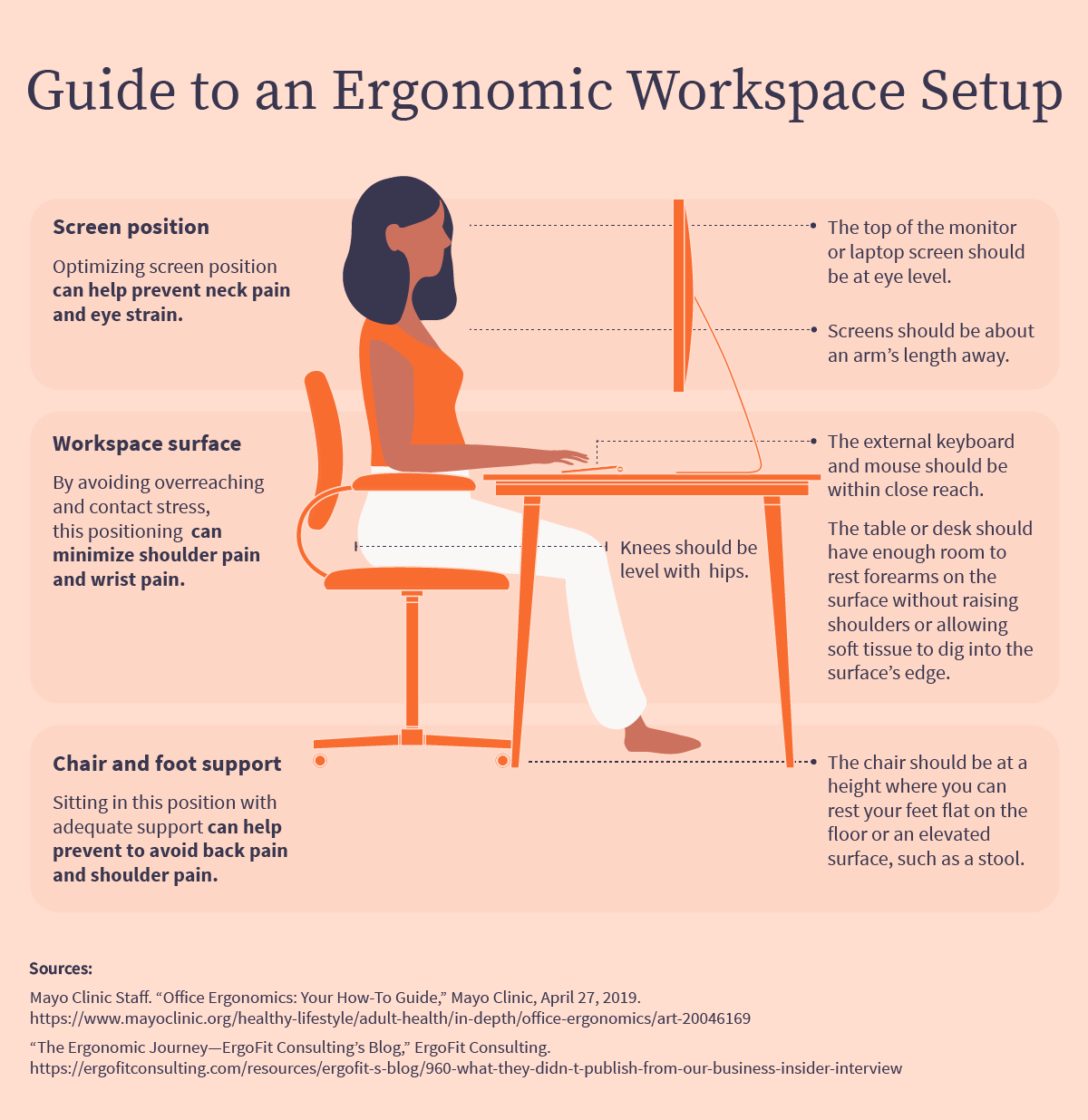 Rest and work more comfortably with ergonomic supports from